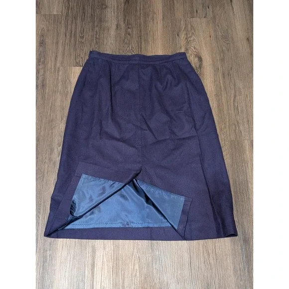 Vintage Pendleton Wool Skirt Navy Blue Size 13/14 Made in USA Career Office - Picture 5 of 6